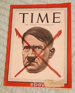 Time Magazine May 7 1945 Cover portrait of Hitler with red X over his face