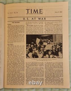 Time Magazine May 7 1945 Cover portrait of Hitler with red X over his face