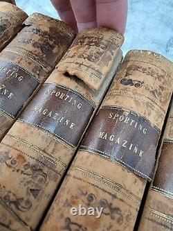 VERY RARE 6 X The Sporting Magazine BOOKS 1835-1837 VOL 10 TO 14 +1 FROM 1869