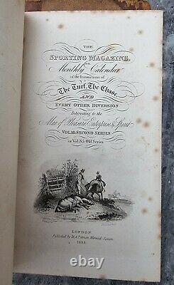 VERY RARE 6 X The Sporting Magazine BOOKS 1835-1837 VOL 10 TO 14 +1 FROM 1869