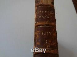 Very Rare Complete Bound Volume Of Harper's Bazar 1917 6 Issues July-Dec Nice