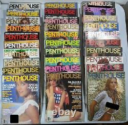 Vintage Penthouse Magazine Lot of 42 Issues 1974-2001 Most in Good Grade w CFs