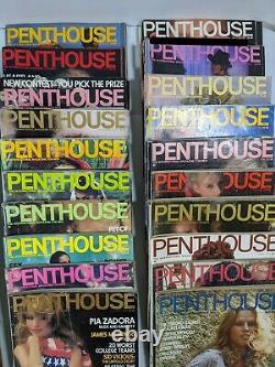 Vintage Penthouse Magazine Lot of 42 Issues 1974-2001 Most in Good Grade w CFs