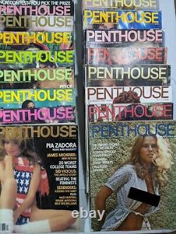 Vintage Penthouse Magazine Lot of 42 Issues 1974-2001 Most in Good Grade w CFs