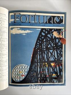 Vtg FORTUNE Magazine July December 1938 BOUND BOOK 6 Issues Ads Art Vol XVIII