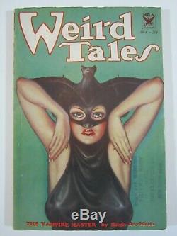 WEIRD TALES October 1933 Howard Conan Iconic Brundage Batwoman Cover! Nice Book