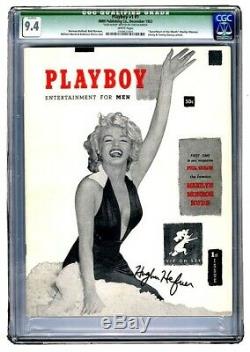 WORLD'S 2 HIGHEST CGC GRADED HUGH HEFNER AUTOGRAPHED #1 PLAYBOYS withWHITE Pages