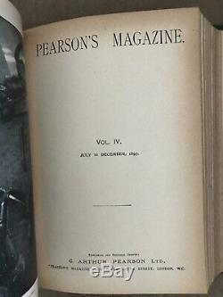 War Of The Worlds First Printing Pearsons Magazine Vol III & IV H. G. Wells