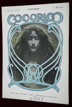 Xrare Orig' 1901 Frantisek Kupka Lithograph Cocorico Art Nouveau Magazine Beauty