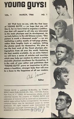 YOUNG GUYS No. 1 FIRST ISSUE March 1966, Vintage Male Beefcake Magazine, Rare