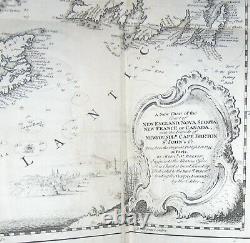 1746 Gentleman's Magazine Carte Rare Nouvelle-angleterre Boston Massachusetts Maine Canada