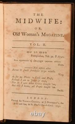 1750-1751 2 vol. La sage-femme ou le magazine de la vieille femme, première édition, très rare