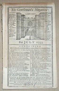 1753 Magazine Gentleman Français & Indian War Liberty Bell Raised Philadelphie