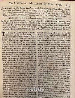 1758 Revue universelle des colonies du magazine New York Pa French & Indian War Silkworms Wine