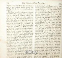 1766 London Magazine Stamp Act Loi De La Guerre D'indépendance Imposition Sans Représentation
