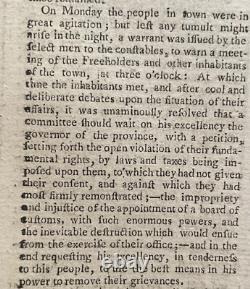 1768 Magazine des Gentilshommes Loi sur le timbre Benjamin Franklin John Hancock Tatou