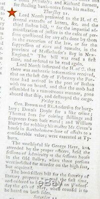 1774 Gentleman's Magazine Avril 2ème Boston Tea Party Boys Green Mountain Ny Nh