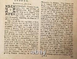 1774 London Magazine Juillet Boston Tea Party Revolutionary War Slavery Liberty