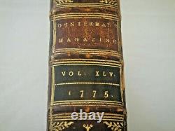 1775 Gentleman's Magazine Volume XLV Scarce Livre De Première Édition