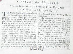 1778 Guerre Révolutionnaire Magazine Universal Taxe Thé Delaware Boston Camera Obscura