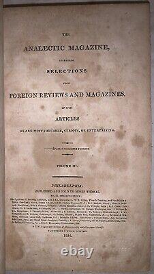 1814, 1er, LE MAGAZINE ANALÉCTIQUE, VOLUME 3, JANVIER JUIN, HISTORIQUE