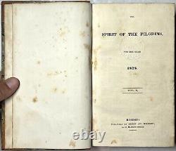 1828 Esprit des Pèlerins Vol 1 Magazine relié Allemagne Nouvelle-Angleterre Byron Italie