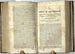 1828 Esprit des Pèlerins Vol 1 Magazine relié Allemagne Nouvelle-Angleterre Byron Italie