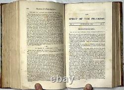 1828 Esprit des Pèlerins Vol 1 Magazine relié Allemagne Nouvelle-Angleterre Byron Italie