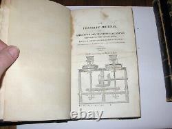 1828 Le Journal Franklin et le Magazine des Mécaniciens Américains, 2 volumes, 6 numéros chacun