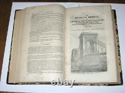 1828 Le Journal Franklin et le Magazine des Mécaniciens Américains, 2 volumes, 6 numéros chacun