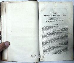 1831 Nouveau Magazine de la Nouvelle-Angleterre Buckingham Vol I Août-décembre New Haven Mississippi Island