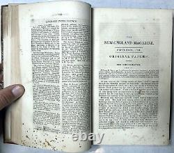 1831 Nouveau Magazine de la Nouvelle-Angleterre Buckingham Vol I Août-décembre New Haven Mississippi Island