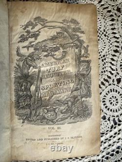 1832 REGISTRE AMÉRICAIN DU TURF Vol. 3 J. S. Skinner Lignées pur-sang Carte