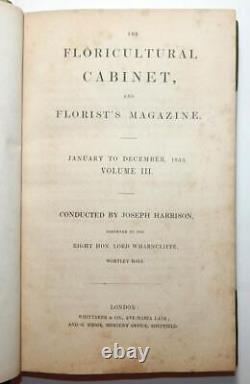 1835 Harrison CABINET FLORICULTURE & MAGAZINE DES FLORISTES 14 Planches en Couleur Vol 3