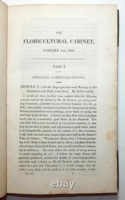 1835 Harrison CABINET FLORICULTURE & MAGAZINE DES FLORISTES 14 Planches en Couleur Vol 3