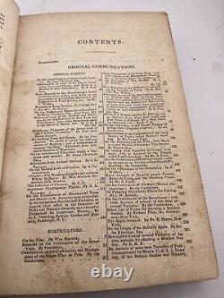 1835 Volume Un Le Magazine et Registre des Jardiniers Américains cuir et planches