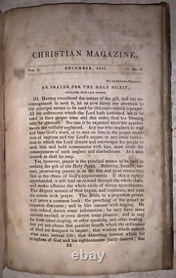 1841, 1er, LE MAGAZINE CHRÉTIEN, VOL X (12 NUMÉROS), SYNODE RÉFORMÉ DE NEW YORK