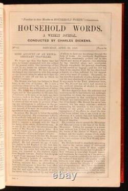 1850-1859 19Vol Household Words Charles Dickens Magazine First Edition <br/>1850-1859 19Vol Maison Mots Charles Dickens Magazine Première Édition