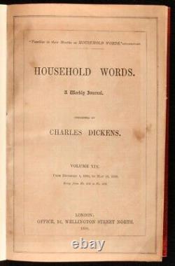 1850-1859 19Vol Household Words Charles Dickens Magazine First Edition   	
	<br/>
1850-1859 19Vol Maison Mots Charles Dickens Magazine Première Édition