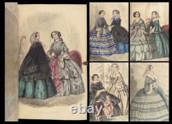 1857 Magazine Illustré de Graham 1ère Édition Tennyson, Planches de Mode
