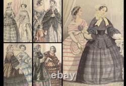 1857 Magazine Illustré de Graham 1ère Édition Tennyson, Planches de Mode