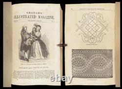 1857 Magazine Illustré de Graham 1ère Édition Tennyson, Planches de Mode