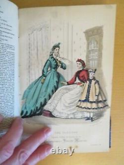 1870 Englishwomans Domestic Magazine Beeton Volume IX 9 Color Plates Mode