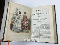 1871 Journal Des Demoiselles Colorisée Mode Magazine Plaques Victorienne