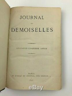 1877 Journal Des Demoiselles Colorisée Mode Magazine Plaques Victorienne