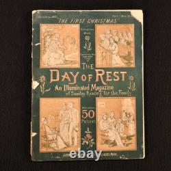 1882 Le Jour de Repos une Magazine Illuminé de Noël Première Édition Très Sca
