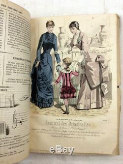 1883 Journal Des Demoiselles Plaques Main De Mode Couleur Magazine Victorienne