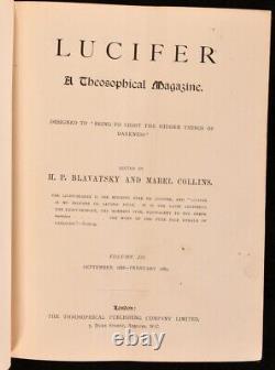 1888-1889 Lucifer A Theosophical Magazine Volume III Première Édition Scarce Hel
