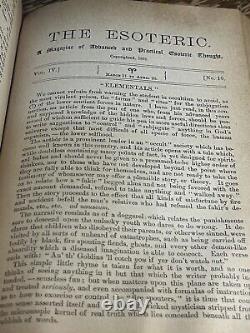 1890 1er LEÉSOTÉRIQUE Vol. IV / Pensée Ésotérique Avancée et Pratique