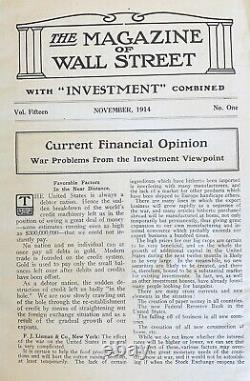 1914-1915 Magazine De La Bourse De Wall Street Richard Wyckoff